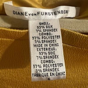 DVF yellow gold tunic silk mini dress sz 4